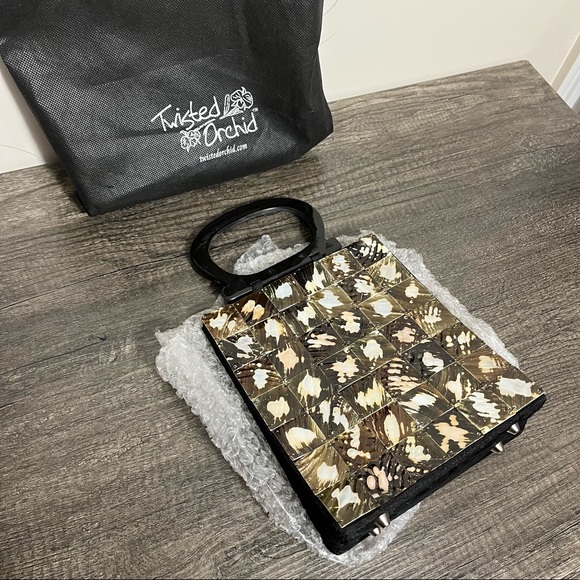 Vintage Twisted Orchid Mother of Pearl Shell Handbag - Picture 4 of 16